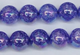 CKQ104 15.5 inches 12mm round AB-color dyed crackle quartz beads