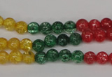 CKQ11 15.5 inches 6mm round dyed crackle quartz beads wholesale