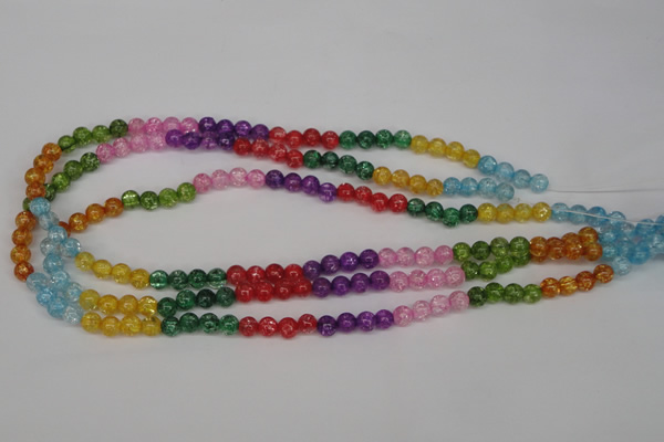 CKQ11 15.5 inches 6mm round dyed crackle quartz beads wholesale