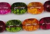 CKQ113 15.5 inches 14*18mm drum dyed crackle quartz beads