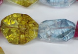 CKQ119 15.5 inches 16*26mm faceted nuggets dyed crackle quartz beads