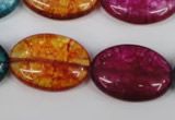 CKQ122 15.5 inches 20*30mm oval dyed crackle quartz beads