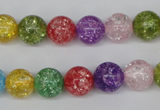 CKQ14 15.5 inches 10mm round dyed crackle quartz beads wholesale