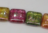 CKQ155 15.5 inches 20*20mm square AB-color crackle quartz beads