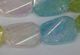 CKQ165 15.5 inches 20*30mm twisted rectangle AB-color crackle quartz beads