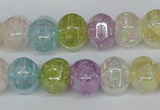 CKQ170 15.5 inches 10*13mm pumpkin AB-color crackle quartz beads