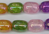 CKQ172 15.5 inches 13*18mm drum AB-color crackle quartz beads