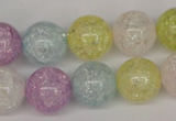 CKQ25 15.5 inches 14mm round dyed crackle quartz beads wholesale