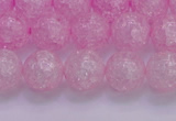 CKQ304 15.5 inches 12mm round dyed crackle quartz beads wholesale