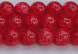 CKQ318 15.5 inches 12mm round dyed crackle quartz beads wholesale