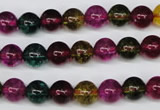 CKQ32 15.5 inches 8mm round dyed crackle quartz beads wholesale