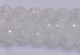 CKQ343 15.5 inches 6mm faceted round dyed crackle quartz beads