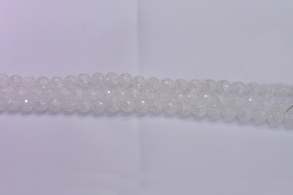 CKQ343 15.5 inches 6mm faceted round dyed crackle quartz beads