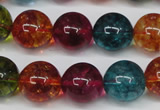 CKQ35 15.5 inches 14mm round dyed crackle quartz beads wholesale