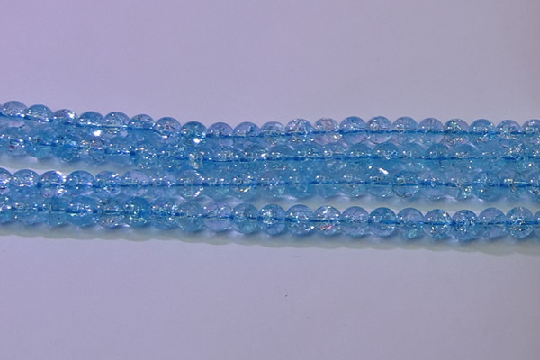 CKQ361 15.5 inches 6mm round dyed crackle quartz beads