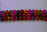 CKQ393 15.5 inches 10mm round dyed crackle quartz beads