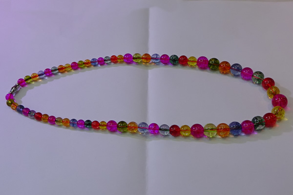 CKQ400 15.5 inches 6mm - 12mm round dyed crackle quartz beads