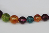 CKQ49 15.5 inches 6mm - 14mm round dyed crackle quartz beads