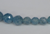 CKQ51 15.5 inches 6mm - 14mm faceted round dyed crackle quartz beads