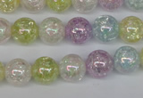 CKQ63 15.5 inches 10mm round AB-color dyed crackle quartz beads