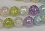 CKQ65 15.5 inches 14mm round AB-color dyed crackle quartz beads