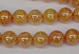 CKQ92 15.5 inches 8mm round AB-color dyed crackle quartz beads