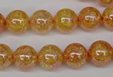 CKQ93 15.5 inches 10mm round AB-color dyed crackle quartz beads