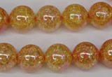 CKQ94 15.5 inches 12mm round AB-color dyed crackle quartz beads