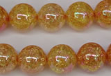 CKQ95 15.5 inches 14mm round AB-color dyed crackle quartz beads