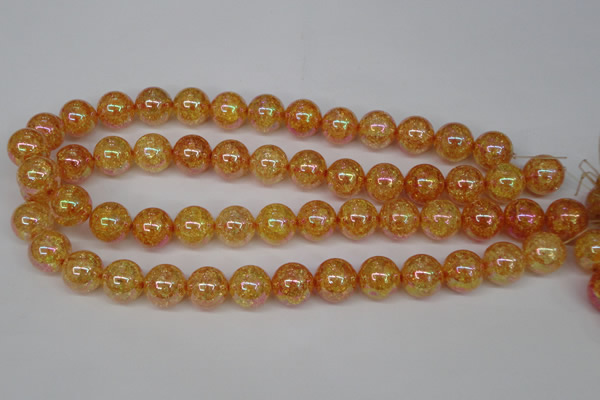 CKQ95 15.5 inches 14mm round AB-color dyed crackle quartz beads