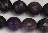 CKU27 15.5 inches 18mm faceted round purple kunzite beads wholesale