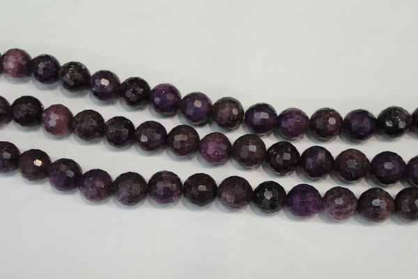 CKU27 15.5 inches 18mm faceted round purple kunzite beads wholesale