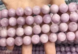 CKU323 15.5 inches 12mm round natural pink kunzite beads