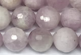 CKU347 15 inches 8mm faceted round kunzite beads