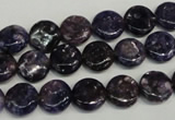 CKU35 15.5 inches 10mm flat round purple kunzite beads wholesale