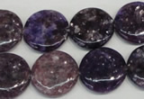 CKU37 15.5 inches 18mm flat round purple kunzite beads wholesale