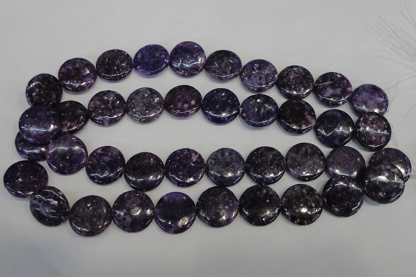 CKU38 15.5 inches 20mm flat round purple kunzite beads wholesale