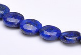 CLA17 10mm flat round deep blue dyed lapis lazuli gemstone beads