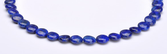 CLA17 10mm flat round deep blue dyed lapis lazuli gemstone beads