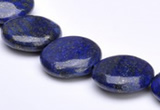 CLA19 18mm coin deep blue dyed lapis lazuli gemstone beads