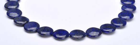 CLA19 18mm coin deep blue dyed lapis lazuli gemstone beads