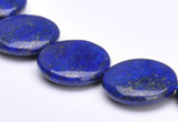 CLA20 coin 20mm deep blue dyed lapis lazuli gemstone beads