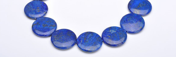 CLA21 coin deep blue dyed lapis lazuli 25mm gemstone beads