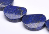 CLA32 26*26mm twisted coin deep blue dyed lapis lazuli beads