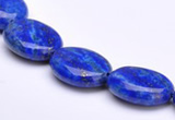 CLA33 12*15mm flat oval deep blue dyed lapis lazuli beads