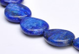 CLA38 16*21mm flat teardrop deep blue dyed lapis lazuli beads