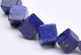 CLA40 oblique-drilled cubic 10*10*10mm dyed lapis lazuli beads