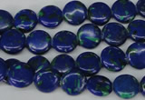 CLA410 15.5 inches 10mm flat round synthetic lapis lazuli beads