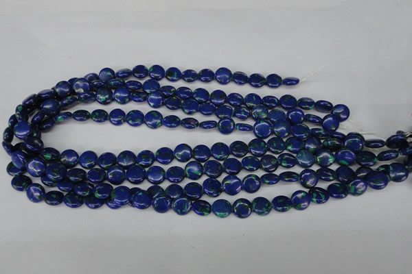 CLA410 15.5 inches 10mm flat round synthetic lapis lazuli beads