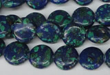 CLA412 15.5 inches 14mm flat round synthetic lapis lazuli beads